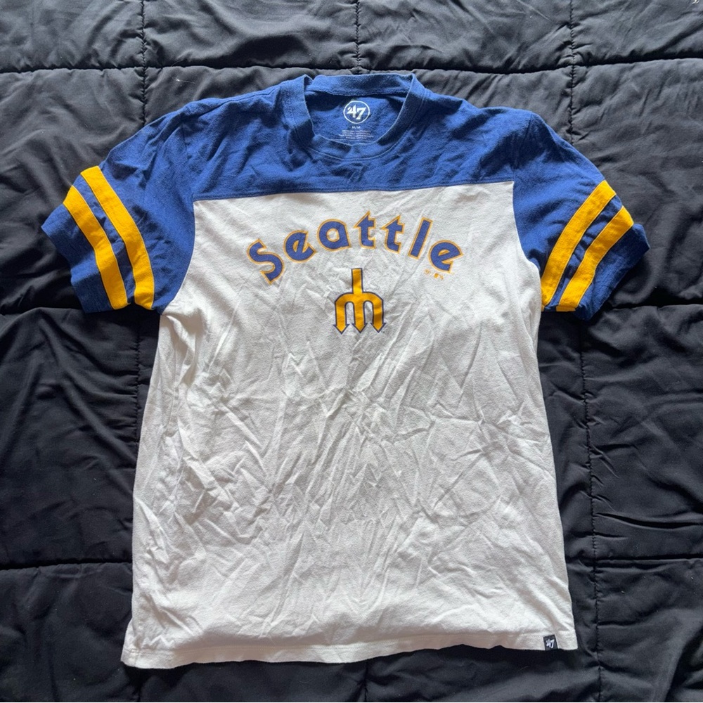 47 Blue and White Seattle Tee Mariners